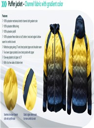 Puffer jacket – Channel fabric with gradient color