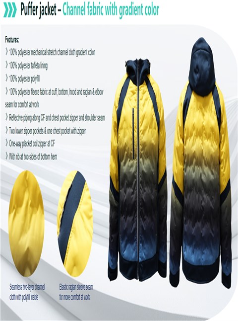 Puffer jacket – Channel fabric with gradient color