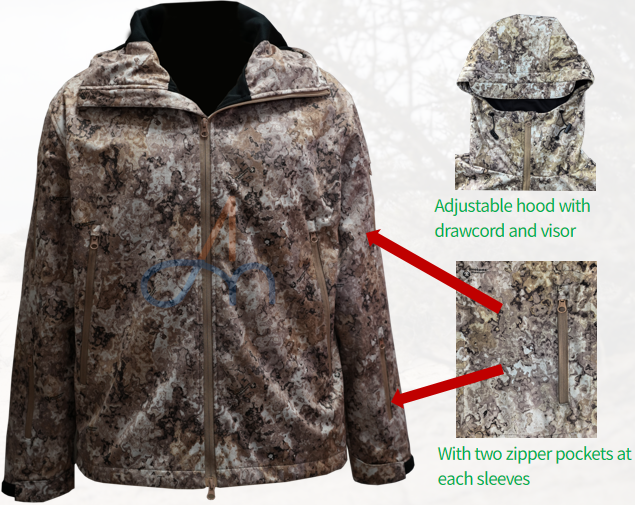 Knitted Camouflage hooded Jacket