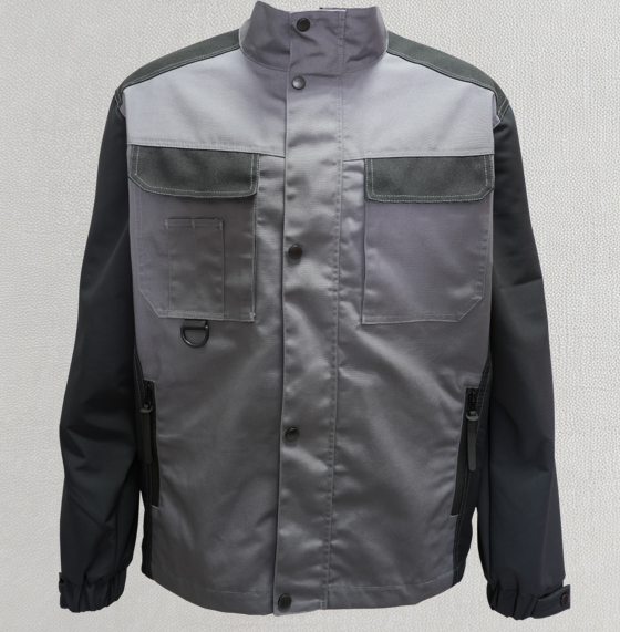 Canvas work jacket with Oxford reinforcement