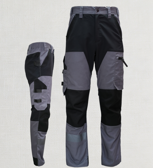 Canvas work pants with Oxford reinforcement